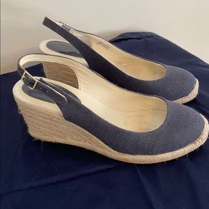 Navy Ann Taylor Sling-back Espadrilles